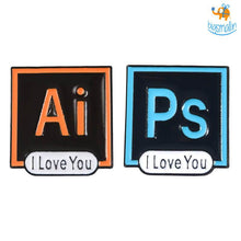 Load image into Gallery viewer, Ps Ai Love You Lapel Pins - Set of 2