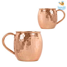 Load image into Gallery viewer, Barrel-Shaped Copper Mugs - Set of 2