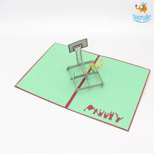 Load image into Gallery viewer, Basketball Pop up Card