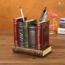 Load image into Gallery viewer, Retro Book Resin Stationery Holder - Hand painted