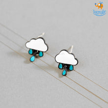 Load image into Gallery viewer, Cloudy Drops of Rain Studs
