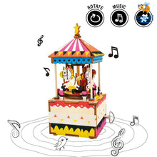 Load image into Gallery viewer, DIY Music Box Wooden Puzzle - Merry-Go-Round