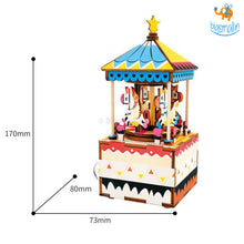 Load image into Gallery viewer, DIY Music Box Wooden Puzzle - Merry-Go-Round