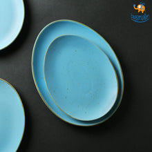 Load image into Gallery viewer, Egg Shaped Artisan Plates - Set of 2