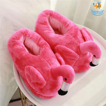 Load image into Gallery viewer, Flamingo Plush Slippers (UK Size 4 - 8)