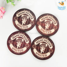 Load image into Gallery viewer, Manchester United Wooden Coasters - Set of 4