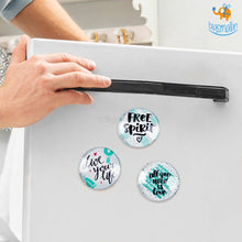 Load image into Gallery viewer, Free And Independent Crystal Glass Fridge Magnets- Set of 3
