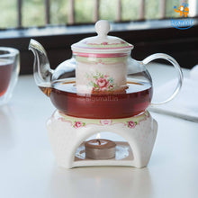 Load image into Gallery viewer, Glass Teapot with Ceramic Infuser