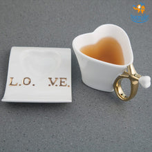 Load image into Gallery viewer, Heart Shaped Ceramic Mug with Plate