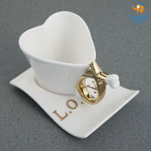 Load image into Gallery viewer, Heart Shaped Ceramic Mug with Plate