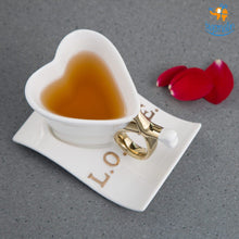 Load image into Gallery viewer, Heart Shaped Ceramic Mug with Plate