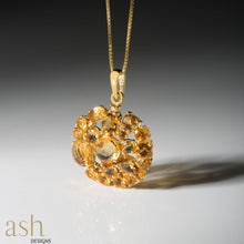 Load image into Gallery viewer, Starburst Halo Citrine Gemstone Pendant With Chain