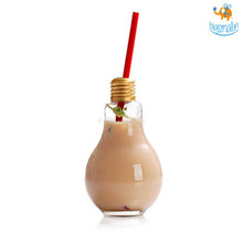 Load image into Gallery viewer, Bulb Shaped Glass with Straw