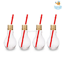 Load image into Gallery viewer, Bulb Shaped Glass with Straw