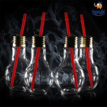 Load image into Gallery viewer, Bulb Shaped Glass with Straw