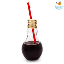 Load image into Gallery viewer, Bulb Shaped Glass with Straw