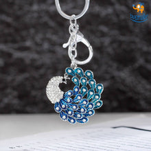 Load image into Gallery viewer, Peacock Metallic Keychain