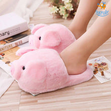 Load image into Gallery viewer, Piggy Plush Slippers (UK Size 4-8.5)