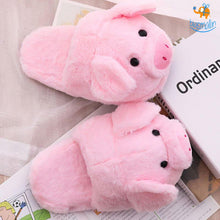 Load image into Gallery viewer, Piggy Plush Slippers (UK Size 4-8.5)