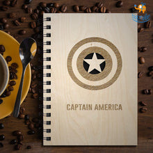 Load image into Gallery viewer, Avengers Superhero Engraved Wooden Diary
