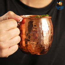 Load image into Gallery viewer, Barrel-Shaped Copper Mugs - Set of 2
