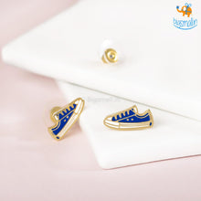 Load image into Gallery viewer, Canvas Shoes Gold Plated Earrings
