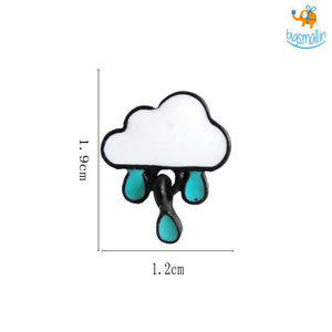 Cloudy Drops of Rain Studs