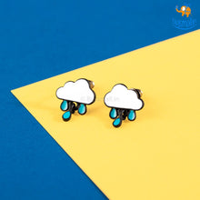 Load image into Gallery viewer, Cloudy Drops of Rain Studs
