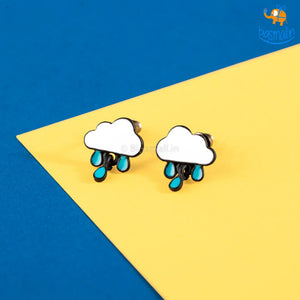 Cloudy Drops of Rain Studs
