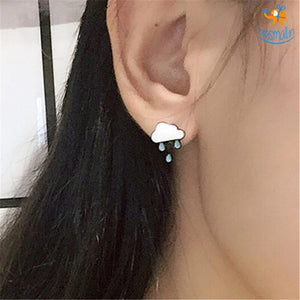 Cloudy Drops of Rain Studs