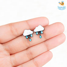 Load image into Gallery viewer, Cloudy Drops of Rain Studs
