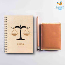 Load image into Gallery viewer, Sun Sign Laser Cut Wooden Diary
