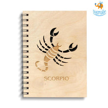 Load image into Gallery viewer, Sun Sign Laser Cut Wooden Diary
