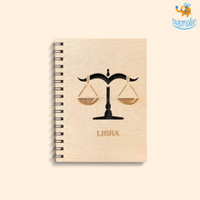 Load image into Gallery viewer, Sun Sign Laser Cut Wooden Diary
