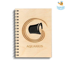 Load image into Gallery viewer, Sun Sign Laser Cut Wooden Diary
