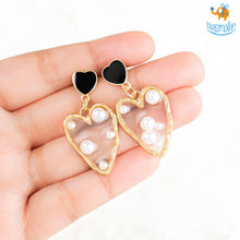 Load image into Gallery viewer, Heart Gold &amp; Pearl Earrings
