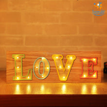 Load image into Gallery viewer, Wooden LED Love Lamp
