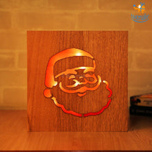 Load image into Gallery viewer, Wooden Santa Claus Lamp
