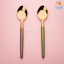 Load image into Gallery viewer, Holographic Golden Metallic Cutlery Set
