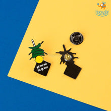Load image into Gallery viewer, Nimbu Mirchi Metallic Lapel Pin
