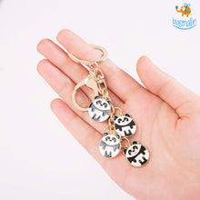 Load image into Gallery viewer, Panda Delight Metallic Keychain
