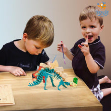 Load image into Gallery viewer, Painting 3D Wooden Puzzle - Stegosaurus
