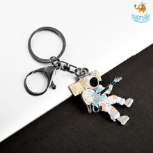 Load image into Gallery viewer, Rockstar Astronaut Metallic Keychain
