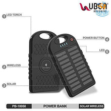 Load image into Gallery viewer, Solar Wireless Power Bank - 10000 mAh
