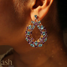 Load image into Gallery viewer, Starry Sea Teardrop Semi-Precious Earrings
