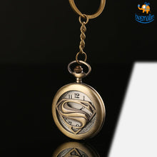 Load image into Gallery viewer, Superman Pocket Watch Keychain
