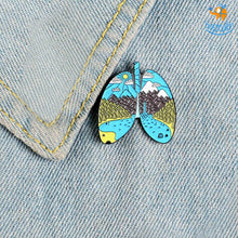 Load image into Gallery viewer, Traveler Lungs Lapel Pin
