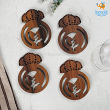 Load image into Gallery viewer, Laser Cut Real Madrid Wooden Coasters - Set of 4
