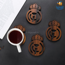 Load image into Gallery viewer, Laser Cut Real Madrid Wooden Coasters - Set of 4
