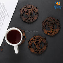 Load image into Gallery viewer, Laser Cut Manchester United Wooden Coasters - Set of 4
